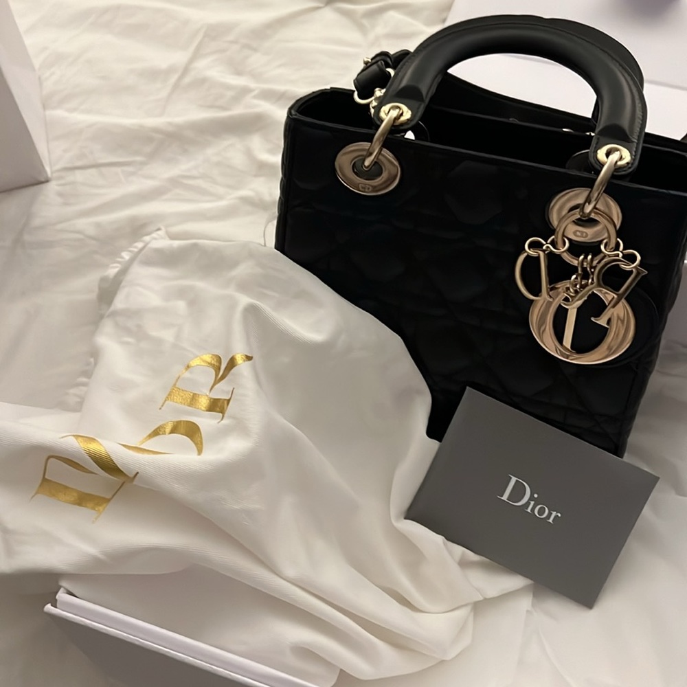 DIOR Lady Dior My ABCDior Handle Crossbody Bag with gold hardware - Black - Picture 7 of 7